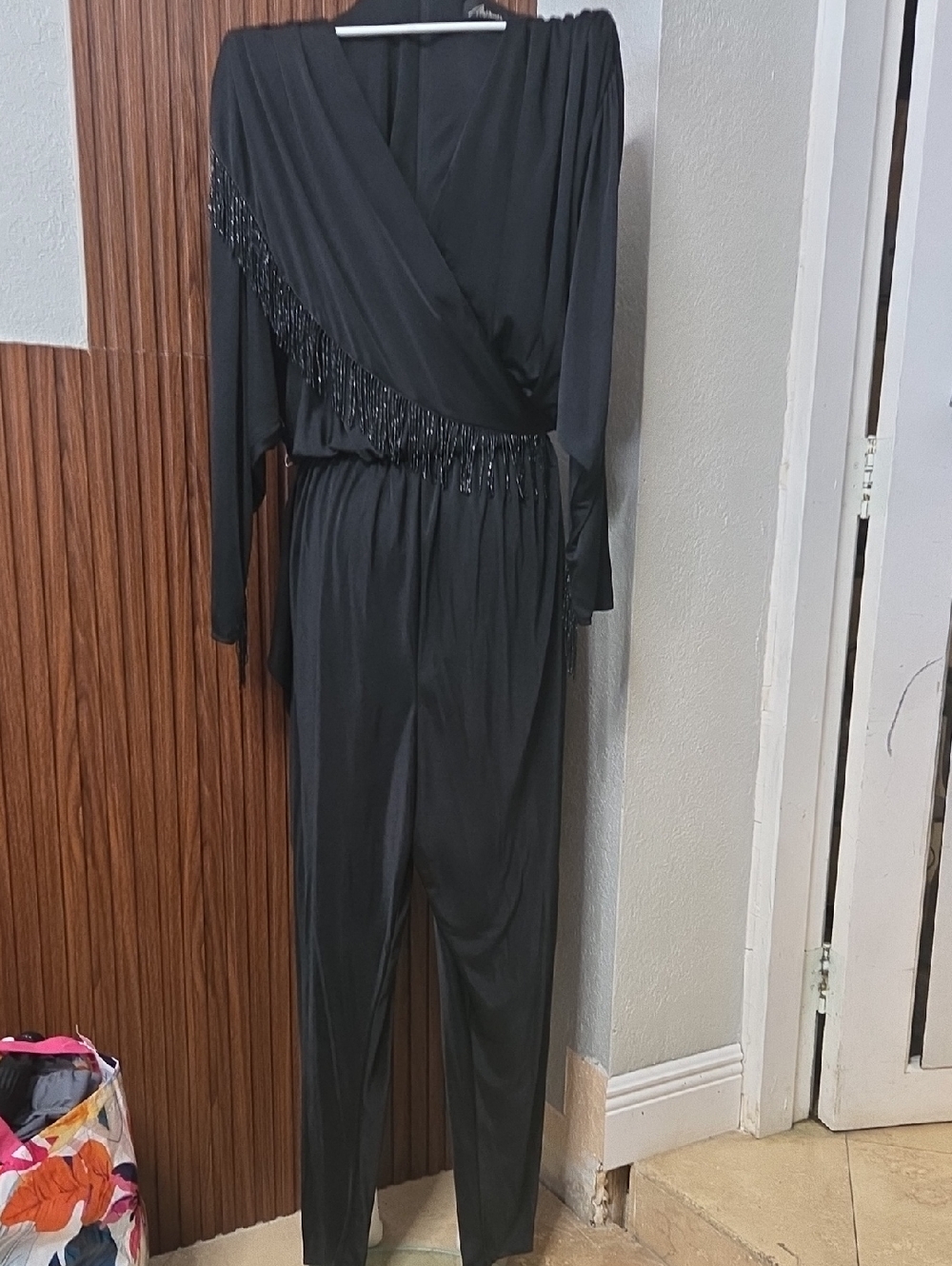 Stunning Vintage 70s/80s Ambrosia" Sequin Fringe Disco Jumpsuit Studio 54 Glam